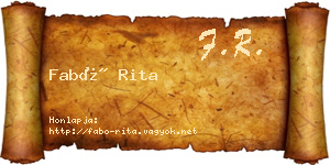 Fabó Rita névjegykártya