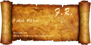 Fabó Rita névjegykártya