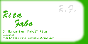 rita fabo business card